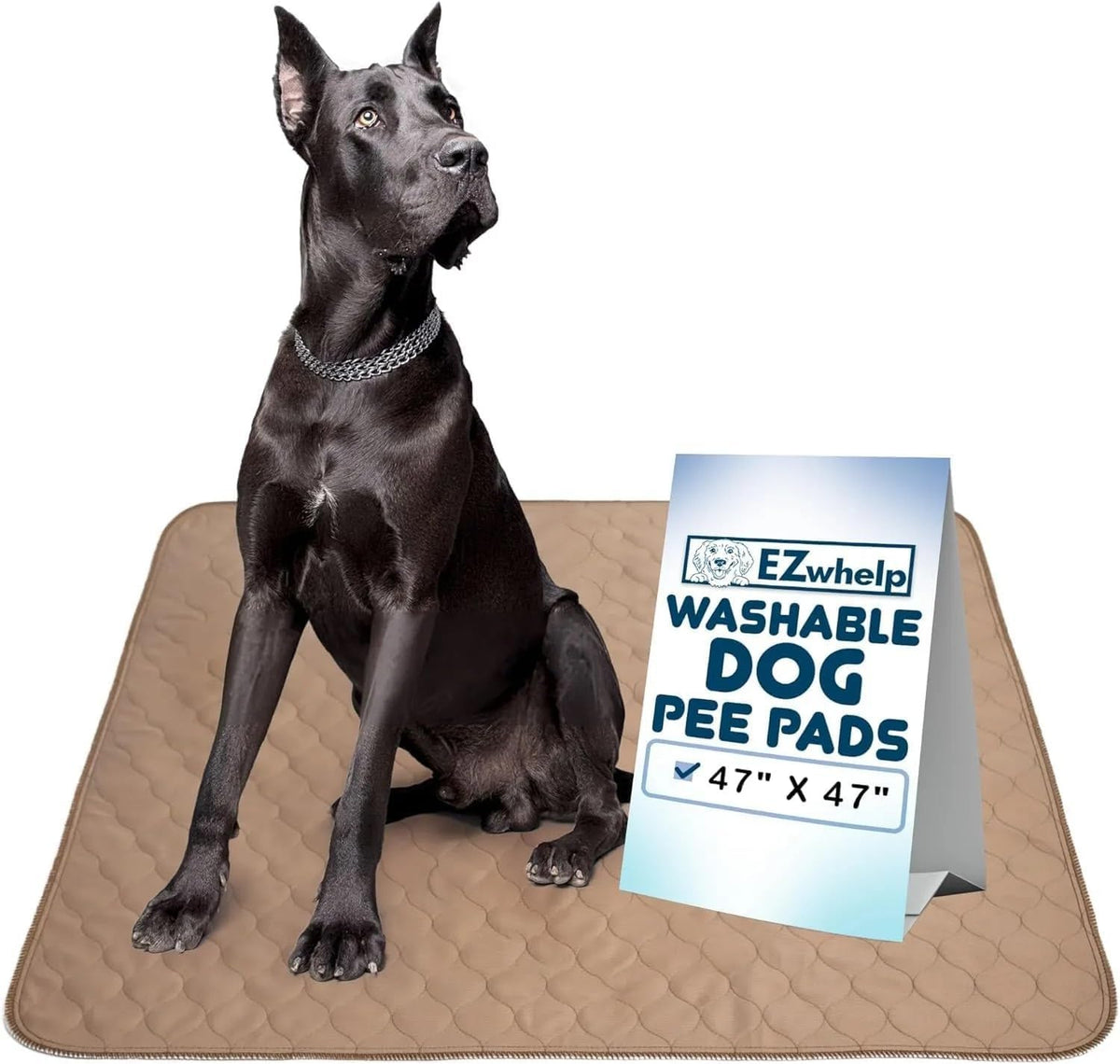 Washable Waterproof Dog Pee Pads - Reusable, 47 x 47 Inches