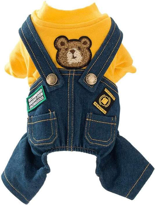 Denim Overalls for Small and Medium Dogs - Stylish Apparel for Pets
