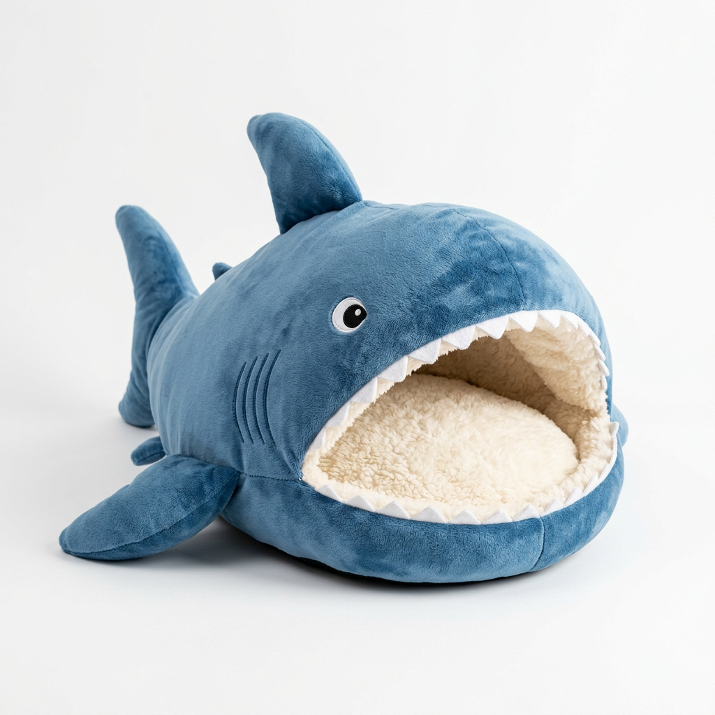 Luxury Plush Shark Pet Bed