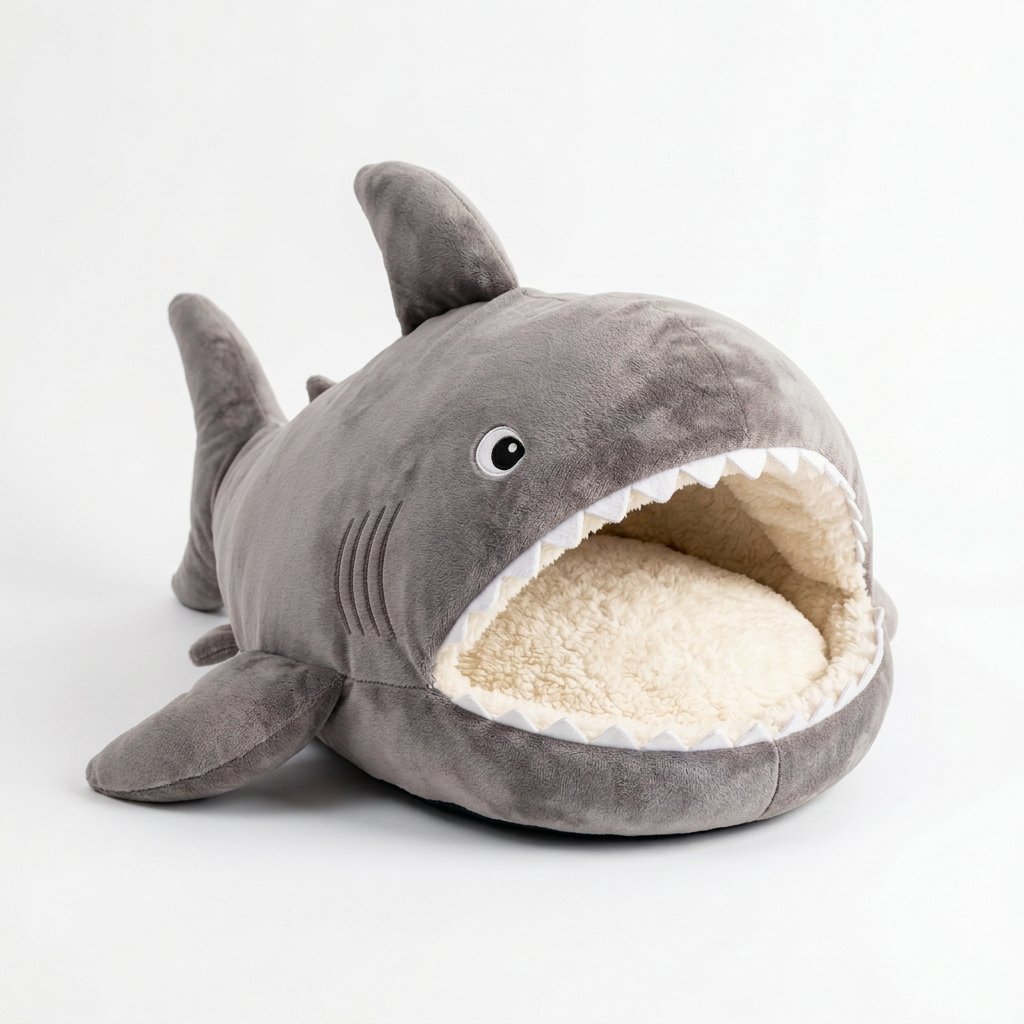 Luxury Plush Shark Pet Bed